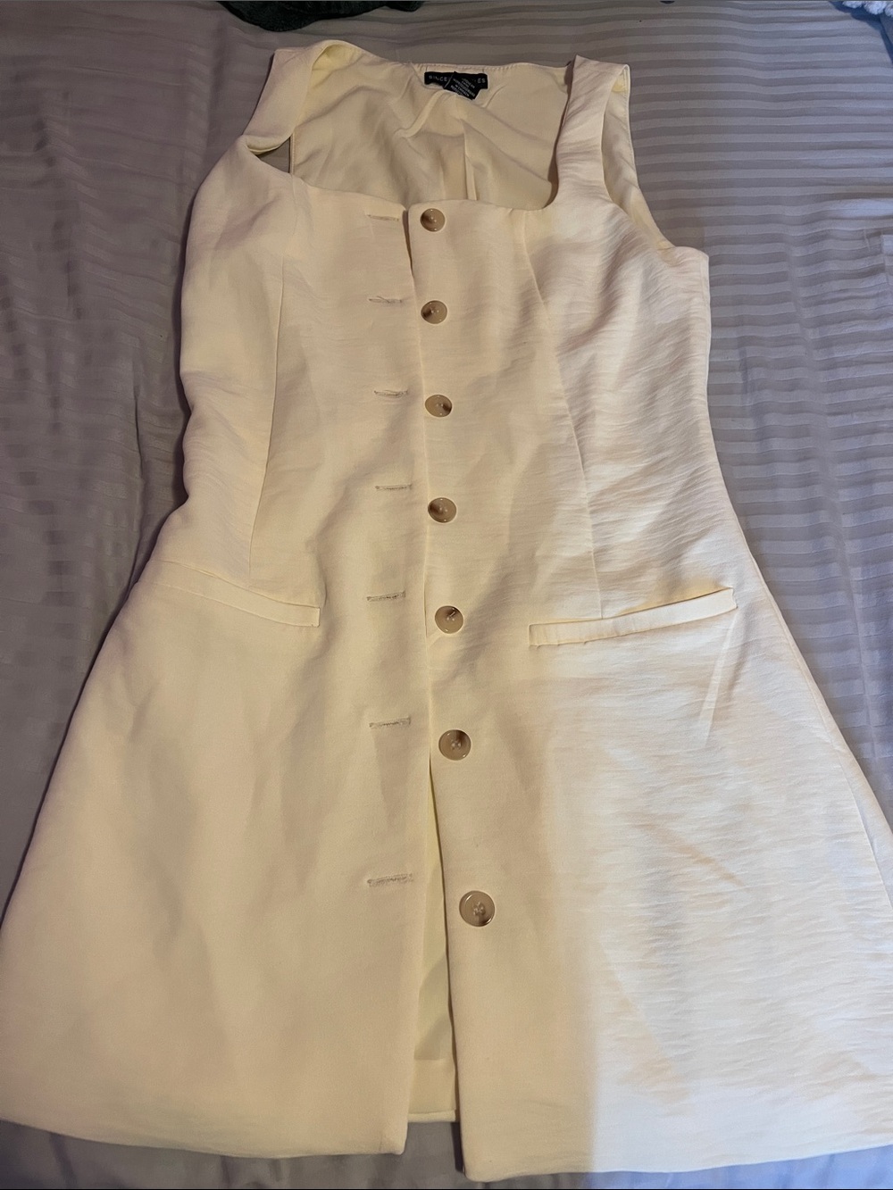 Sincerely Jules Cream Button-Front Mini Dress